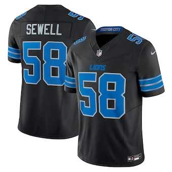 Men & Women & Youth Detroit Lions #58 Penei Sewell Nike Black Vapor F.U.S.E. Alternate Limited Jersey->detroit lions->NFL Jersey